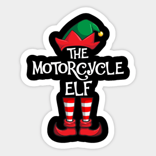 Motorcycle Elf Matching Family Christmas Sticker